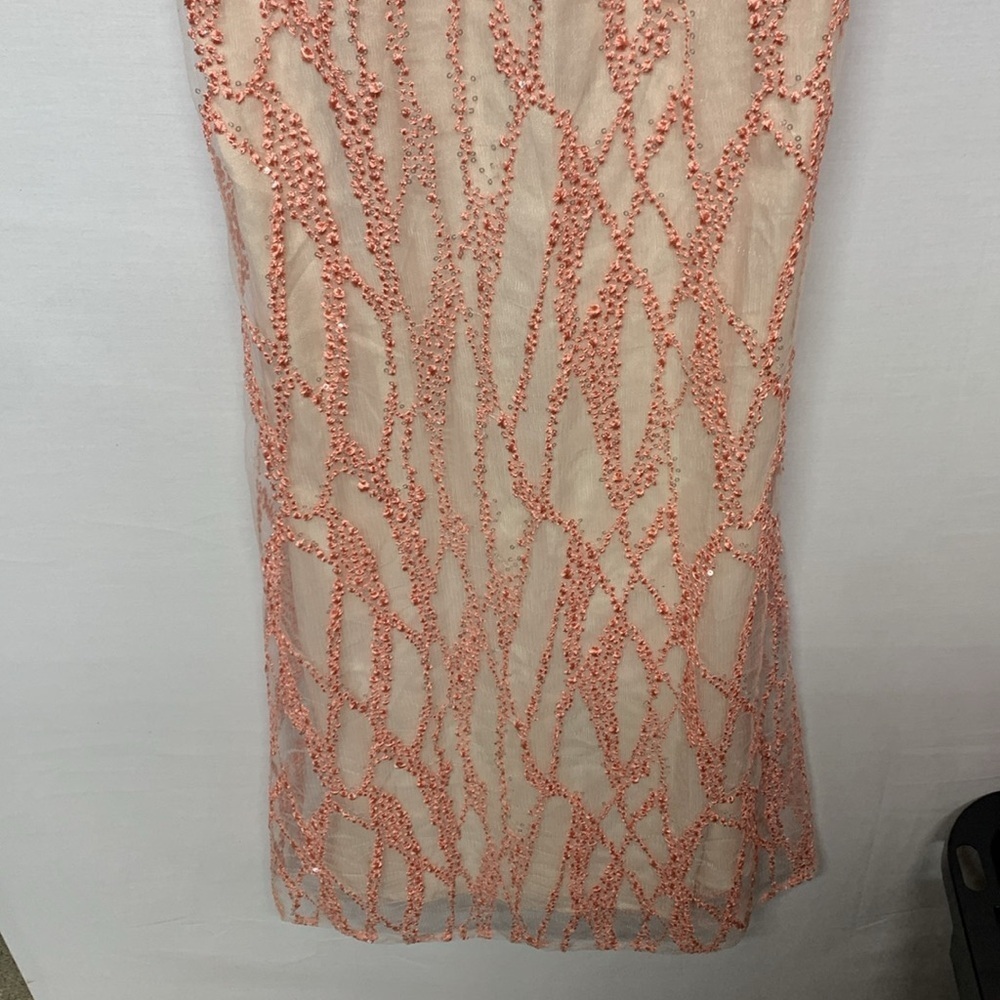 Minuet Pink Embroidered Silver Sequin Formal Dress - Picture 4 of 12